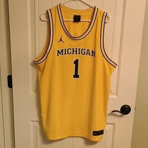 Jordan Michigan Yellow Basketball Jersey 1-Size XL